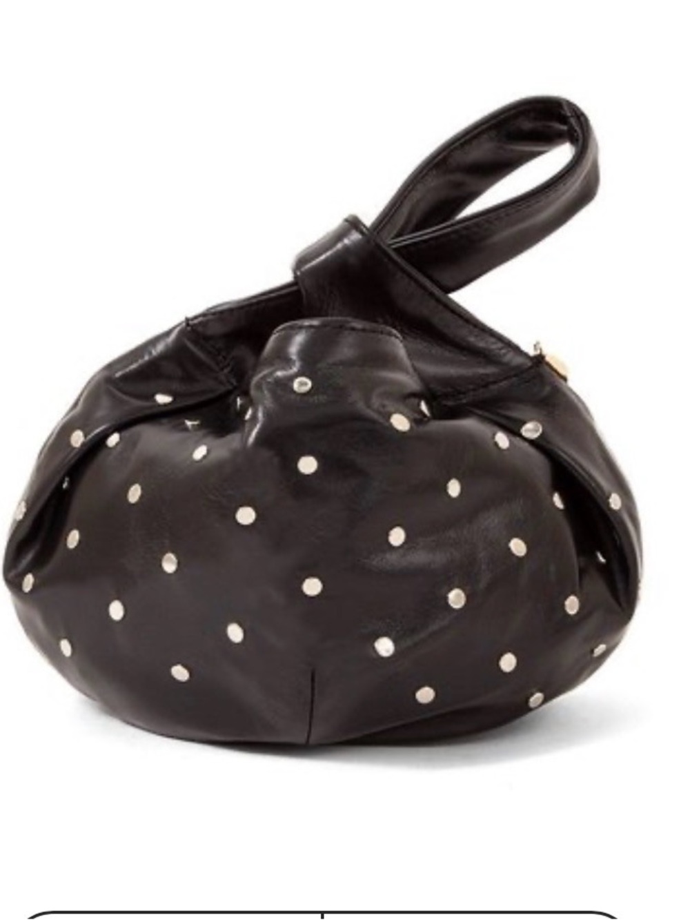 Clare V. Chou Chou in black leather with silver studs